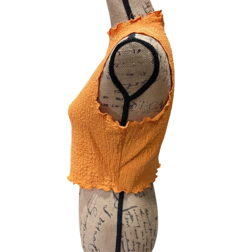Love Nation Tank Top Womens XL Orange Textured Sleeveless Coquette Dainty - Picture 4 of 8